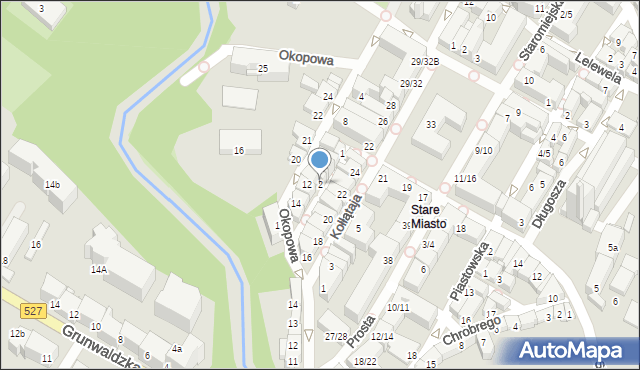 Olsztyn, Podwale, 2, mapa Olsztyna