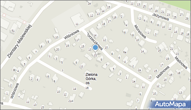 Olsztyn, Porzeczkowa, 11, mapa Olsztyna