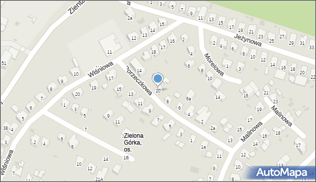 Olsztyn, Porzeczkowa, 10, mapa Olsztyna