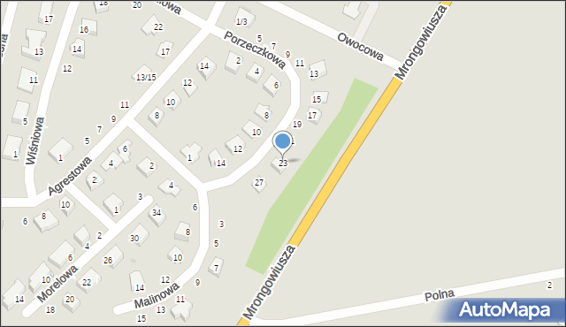 Olsztynek, Porzeczkowa, 23, mapa Olsztynek