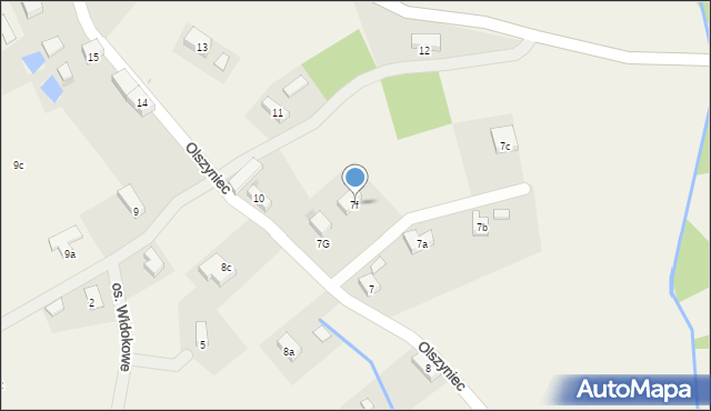 Olszyniec, Podlesie, 7f, mapa Olszyniec