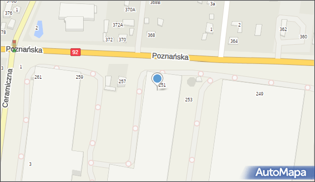 Ołtarzew, Poznańska, 255, mapa Ołtarzew