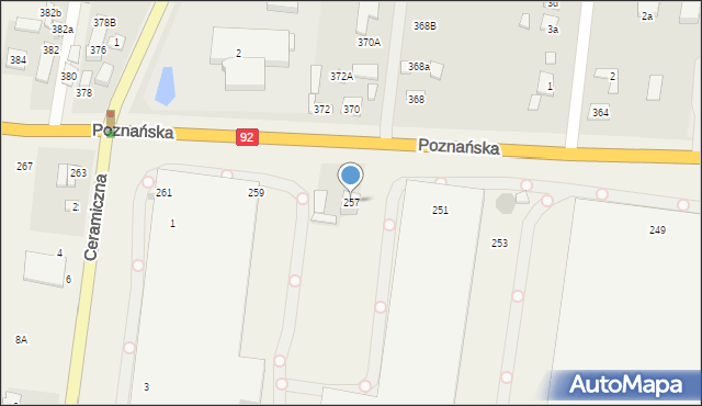 Ołtarzew, Poznańska, 257, mapa Ołtarzew