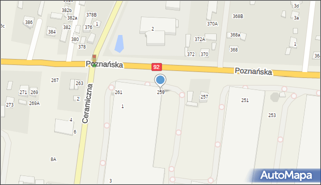 Ołtarzew, Poznańska, 259, mapa Ołtarzew