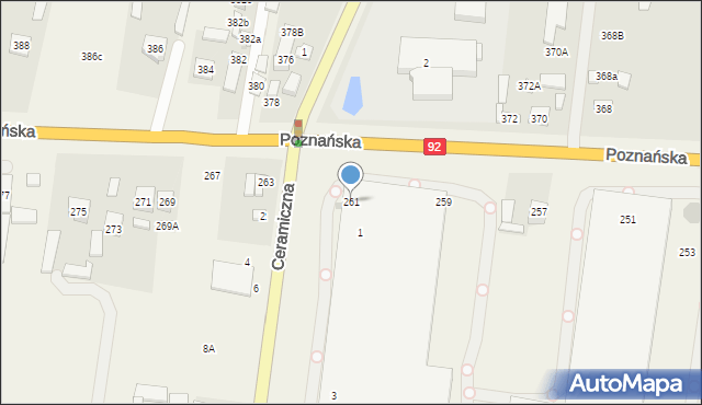 Ołtarzew, Poznańska, 261, mapa Ołtarzew