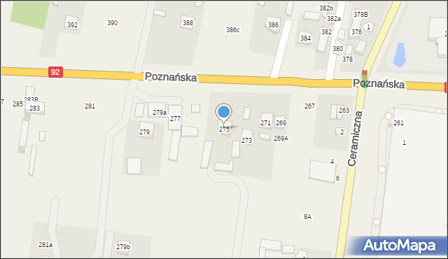 Ołtarzew, Poznańska, 275, mapa Ołtarzew