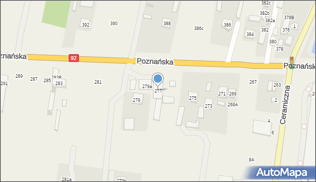 Ołtarzew, Poznańska, 277, mapa Ołtarzew