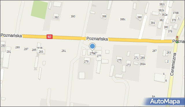 Ołtarzew, Poznańska, 279a, mapa Ołtarzew