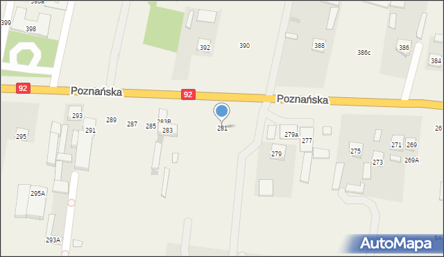 Ołtarzew, Poznańska, 281, mapa Ołtarzew