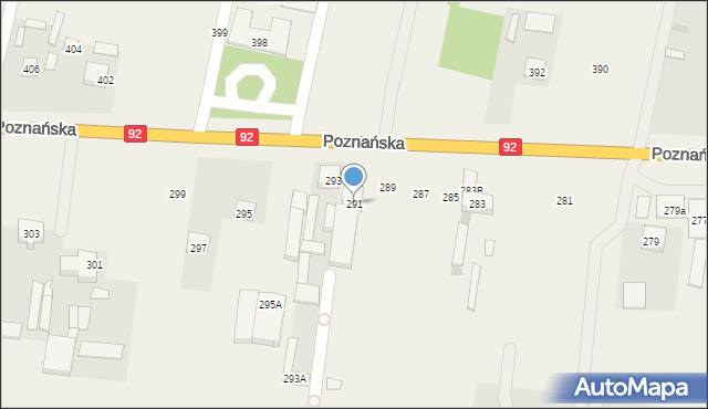 Ołtarzew, Poznańska, 291, mapa Ołtarzew