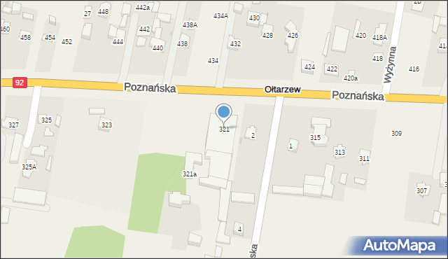 Ołtarzew, Poznańska, 321, mapa Ołtarzew