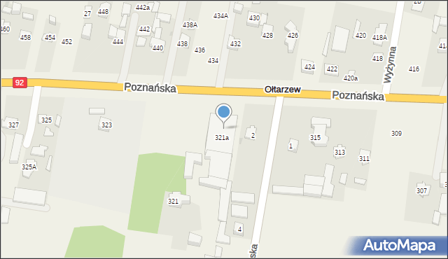 Ołtarzew, Poznańska, 321, mapa Ołtarzew