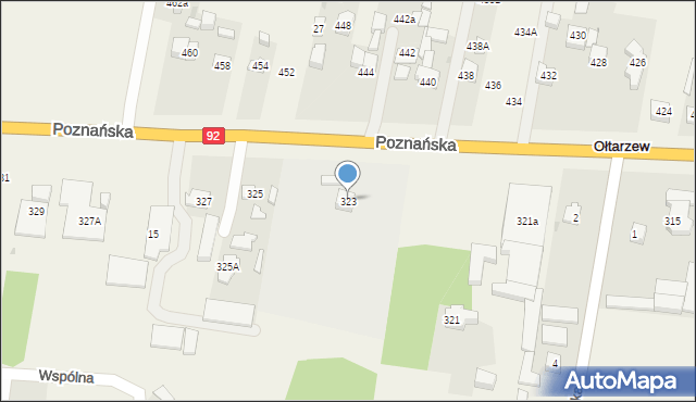 Ołtarzew, Poznańska, 323, mapa Ołtarzew