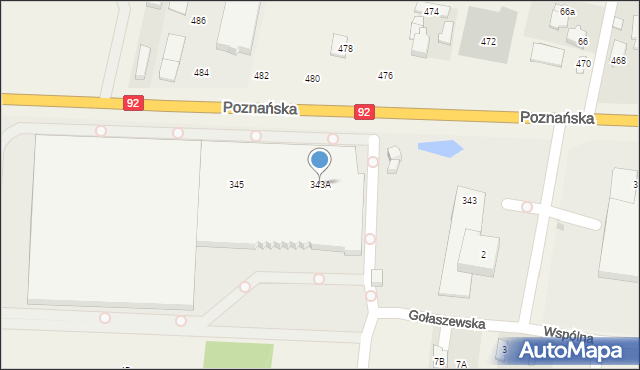 Ołtarzew, Poznańska, 343A, mapa Ołtarzew