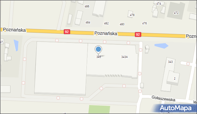 Ołtarzew, Poznańska, 345, mapa Ołtarzew