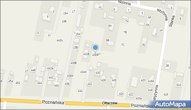 Ołtarzew, Poznańska, 432A, mapa Ołtarzew