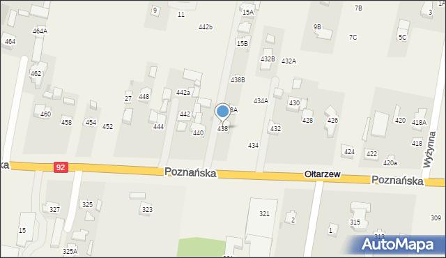 Ołtarzew, Poznańska, 438, mapa Ołtarzew