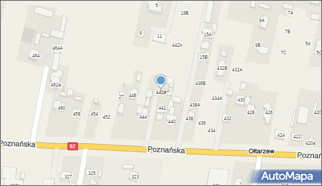 Ołtarzew, Poznańska, 442a, mapa Ołtarzew