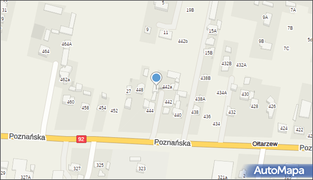 Ołtarzew, Poznańska, 444a, mapa Ołtarzew