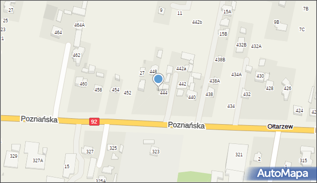 Ołtarzew, Poznańska, 446, mapa Ołtarzew