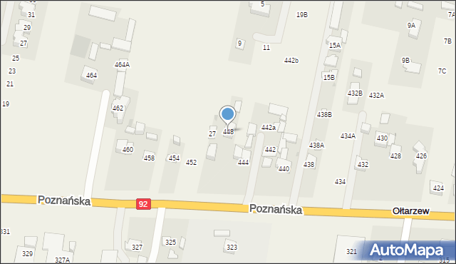 Ołtarzew, Poznańska, 448, mapa Ołtarzew