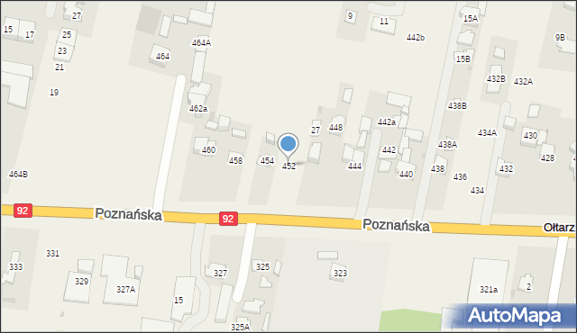 Ołtarzew, Poznańska, 452, mapa Ołtarzew