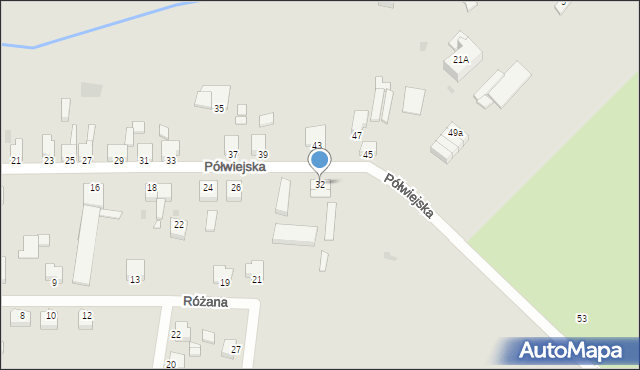 Opalenica, Półwiejska, 32, mapa Opalenica