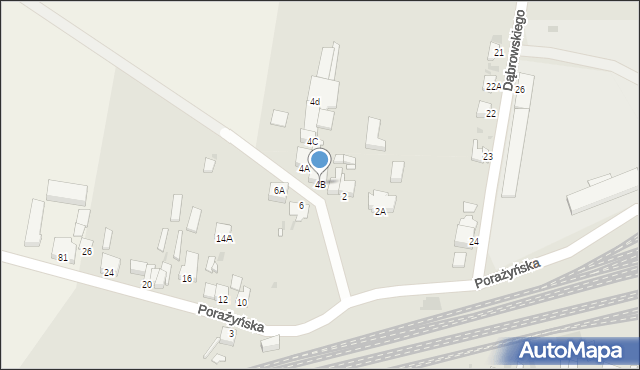 Opalenica, Porażyńska, 4B, mapa Opalenica