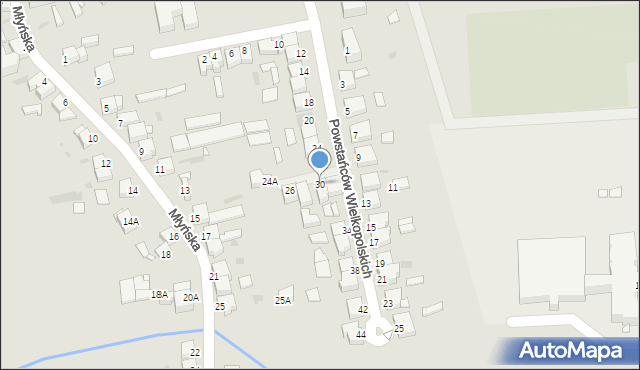 Opalenica, Powstańców Wielkopolskich, 30, mapa Opalenica