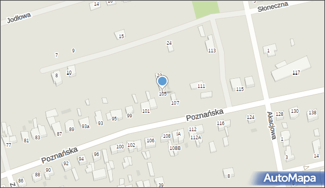 Opalenica, Poznańska, 105, mapa Opalenica