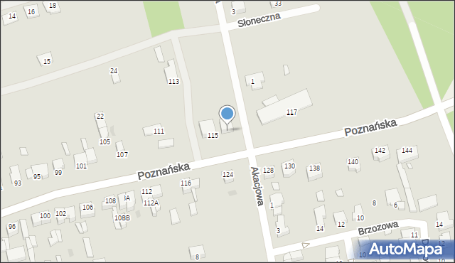 Opalenica, Poznańska, 115A, mapa Opalenica