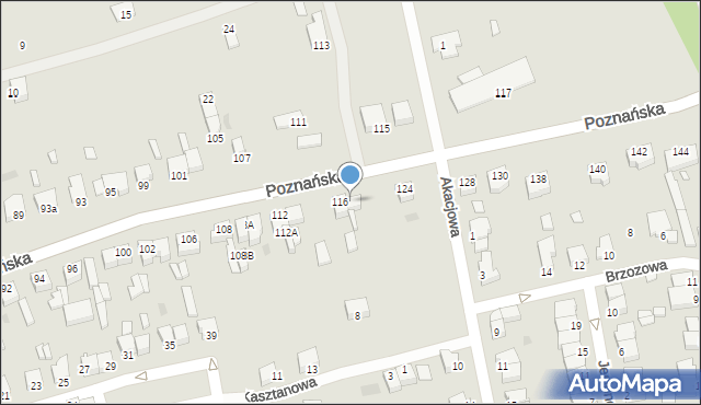 Opalenica, Poznańska, 118, mapa Opalenica