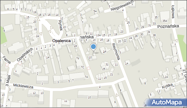 Opalenica, Poznańska, 12, mapa Opalenica