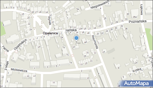 Opalenica, Poznańska, 12, mapa Opalenica