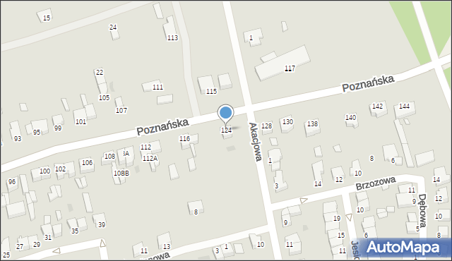 Opalenica, Poznańska, 124, mapa Opalenica