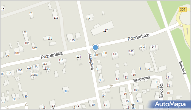 Opalenica, Poznańska, 128, mapa Opalenica