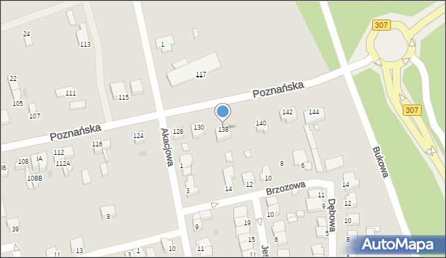 Opalenica, Poznańska, 138, mapa Opalenica