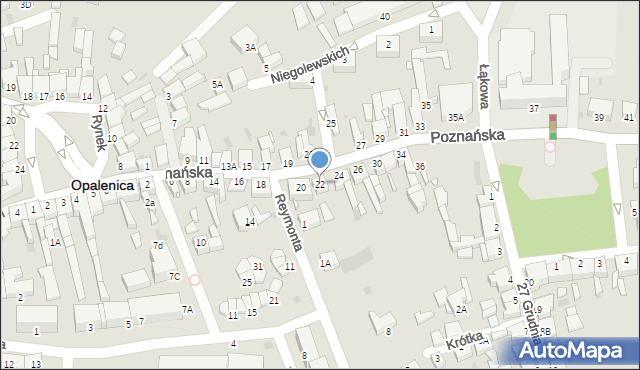 Opalenica, Poznańska, 22, mapa Opalenica
