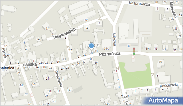 Opalenica, Poznańska, 31, mapa Opalenica