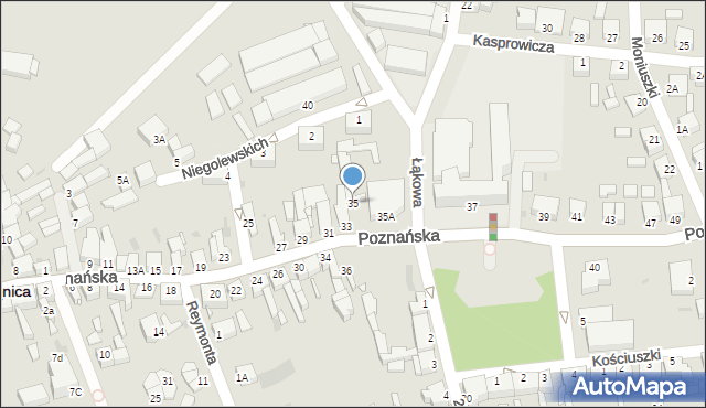 Opalenica, Poznańska, 35, mapa Opalenica