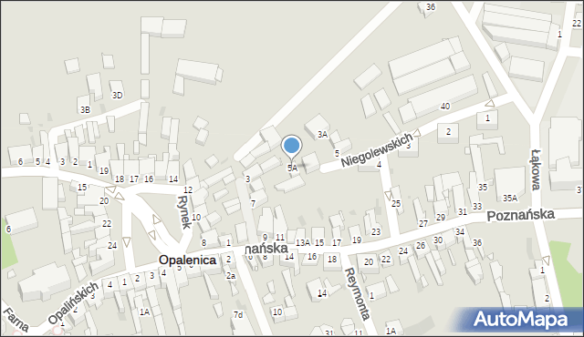 Opalenica, Poznańska, 5A, mapa Opalenica