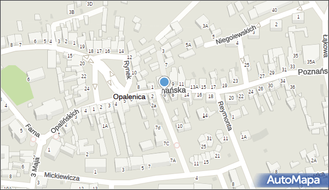 Opalenica, Poznańska, 6, mapa Opalenica