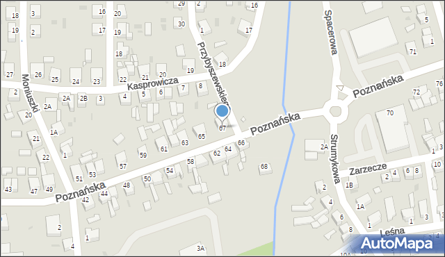 Opalenica, Poznańska, 67, mapa Opalenica