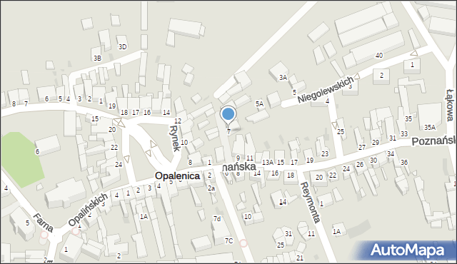 Opalenica, Poznańska, 7, mapa Opalenica