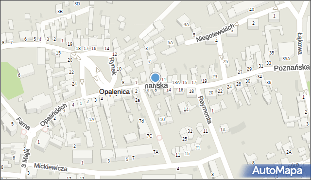 Opalenica, Poznańska, 8, mapa Opalenica