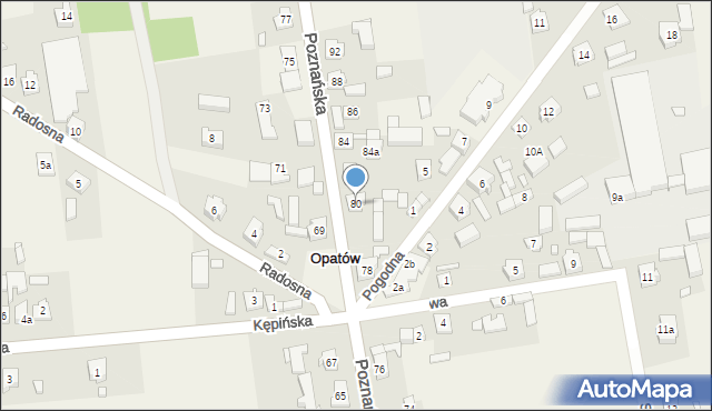 Opatów, Poznańska, 80, mapa Opatów