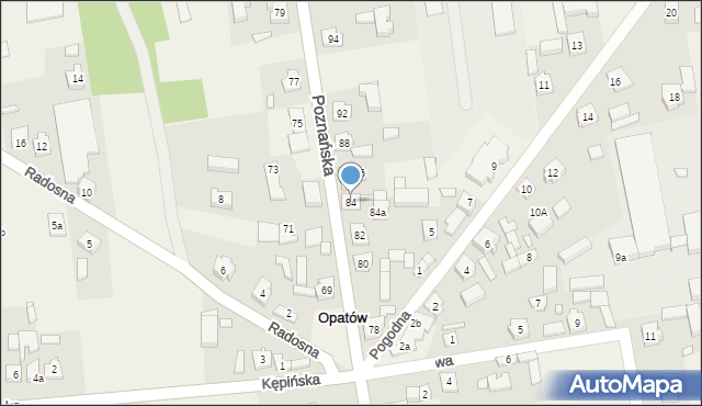 Opatów, Poznańska, 84, mapa Opatów