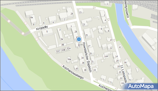 Opole, Powstańców Śląskich, 32, mapa Opola