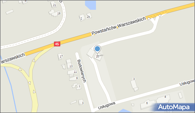 Opole, Powstańców Warszawskich, 10, mapa Opola