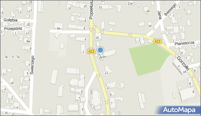 Opole, Popiełuszki Jerzego, bł. ks., 15, mapa Opola